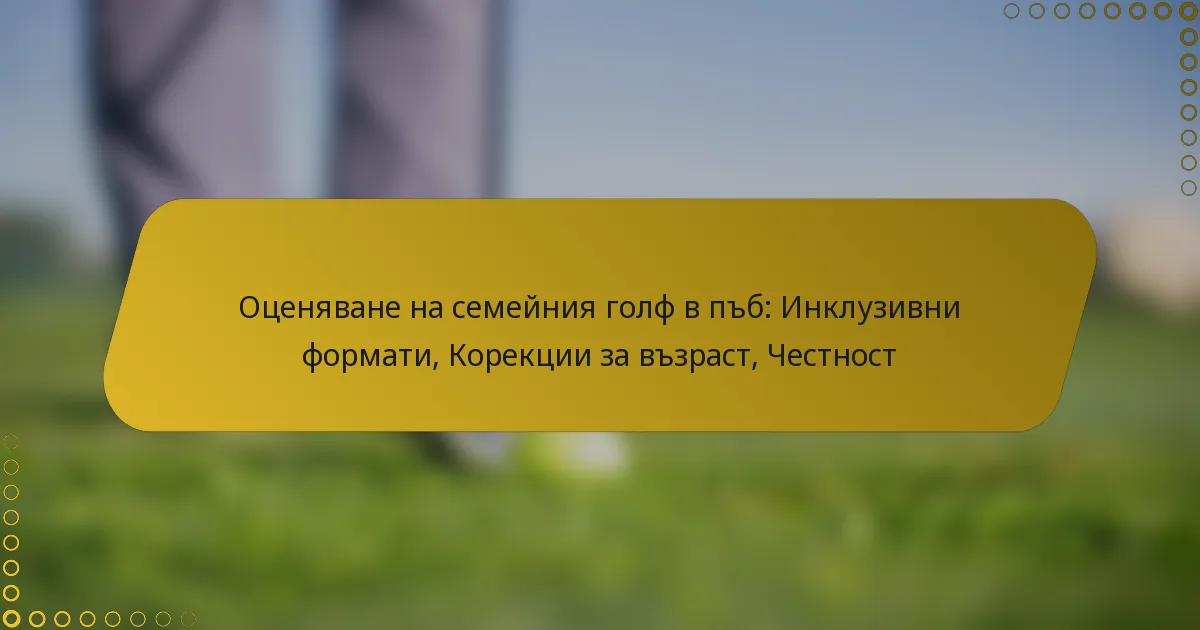Оценяване на семейния голф в пъб: Инклузивни формати, Корекции за възраст, Честност