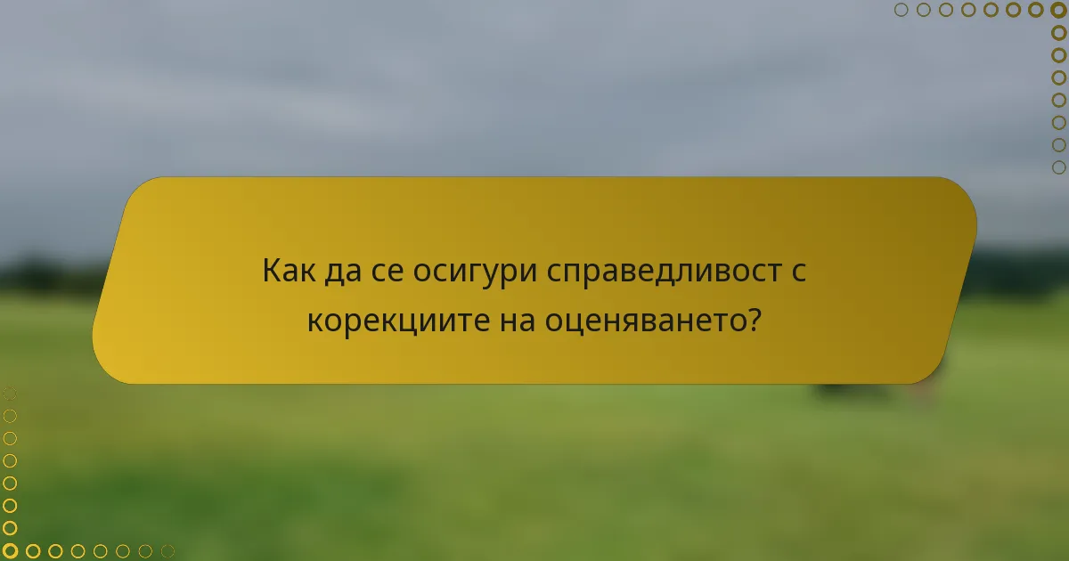 Как да се осигури справедливост с корекциите на оценяването?