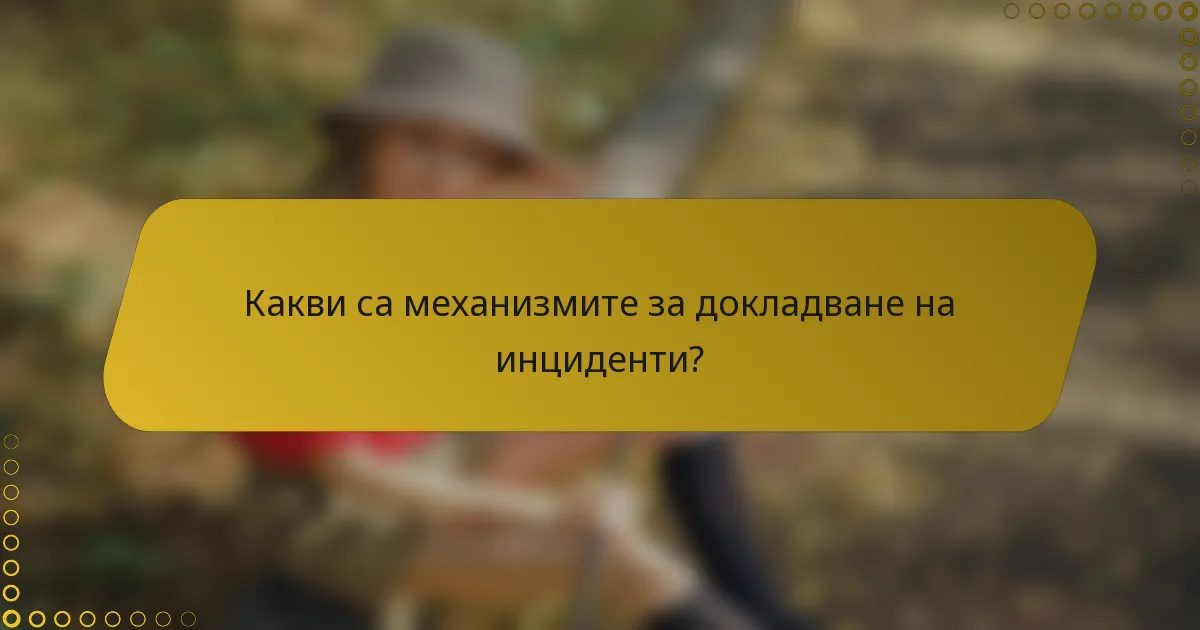 Какви са механизмите за докладване на инциденти?