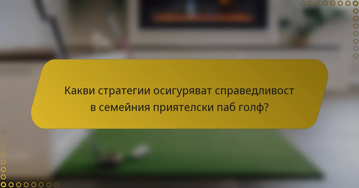 Какви стратегии осигуряват справедливост в семейния приятелски паб голф?