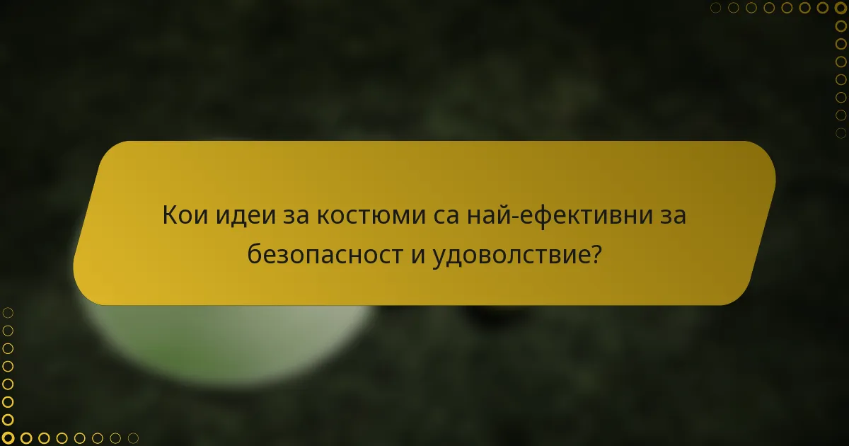 Кои идеи за костюми са най-ефективни за безопасност и удоволствие?